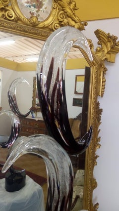 Modern White Blown Glass Italian Moon Sculpture