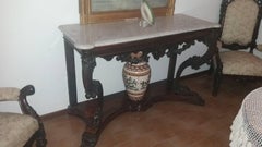 19th Century Italian Carved Walnut Console Table