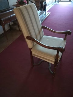 Italian 18th Century walnut white Throne