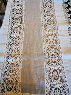 18th Century Italian white silk lane  Curtains