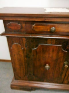 20th Century Italian Brown Inlaid Walnut Credenzas