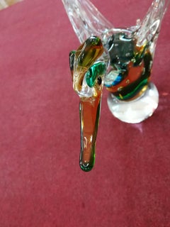 Italian Modern Crystal-Coloured Blown Glass Duck