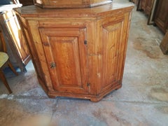 19th Century Italian Light Brown Firewood Corner cupboard