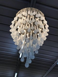 White Drops Modern Italian Glass Blown Chandelier