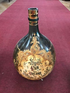 20th Century Three Decorated, Italian Green Carboys