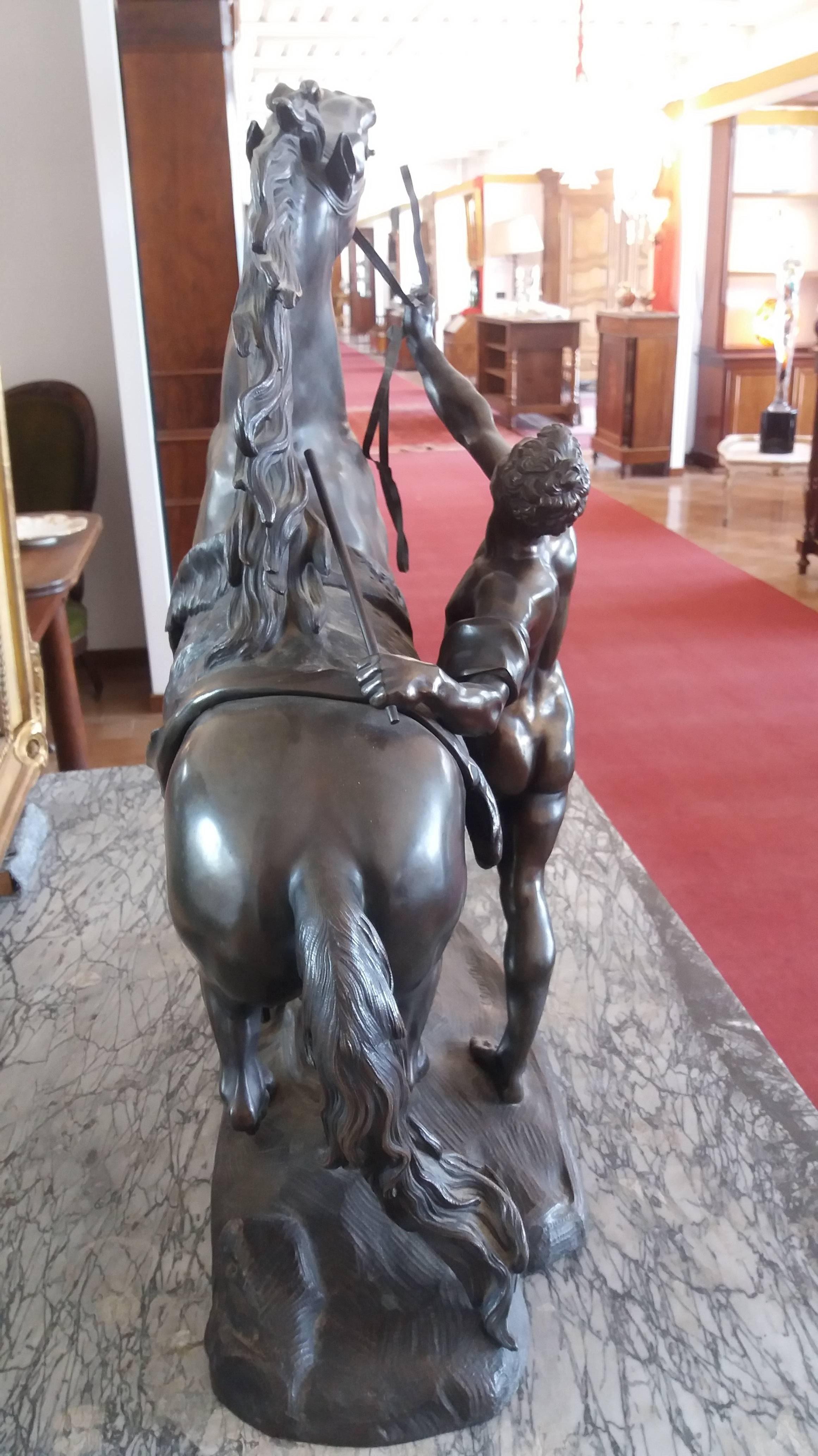 19th Century Napoleon III Bronze French Sculpture Marly Horse After Cousteau For Sale 1