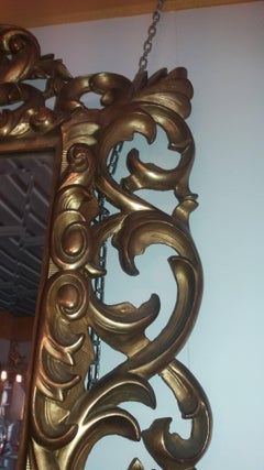19th Century Rococo Golden Wood French Mirror, 1880