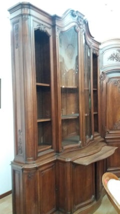 Italian 19th round brown walnut Century Bookcase