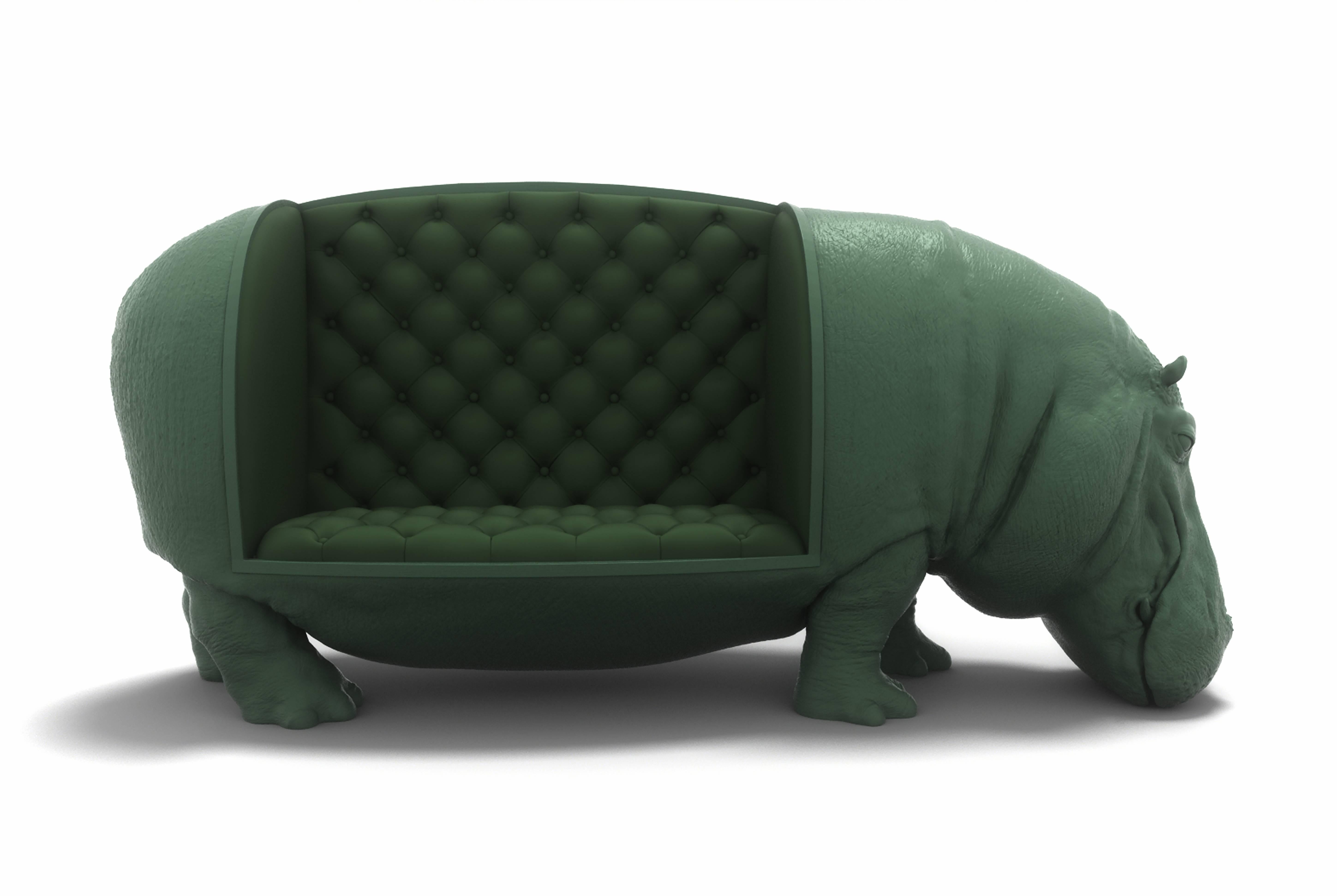 life size hippopotamus sofa
