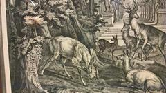 18th Century Black Forest Copperplate Johann Elias Ridinger with Hunting Scene