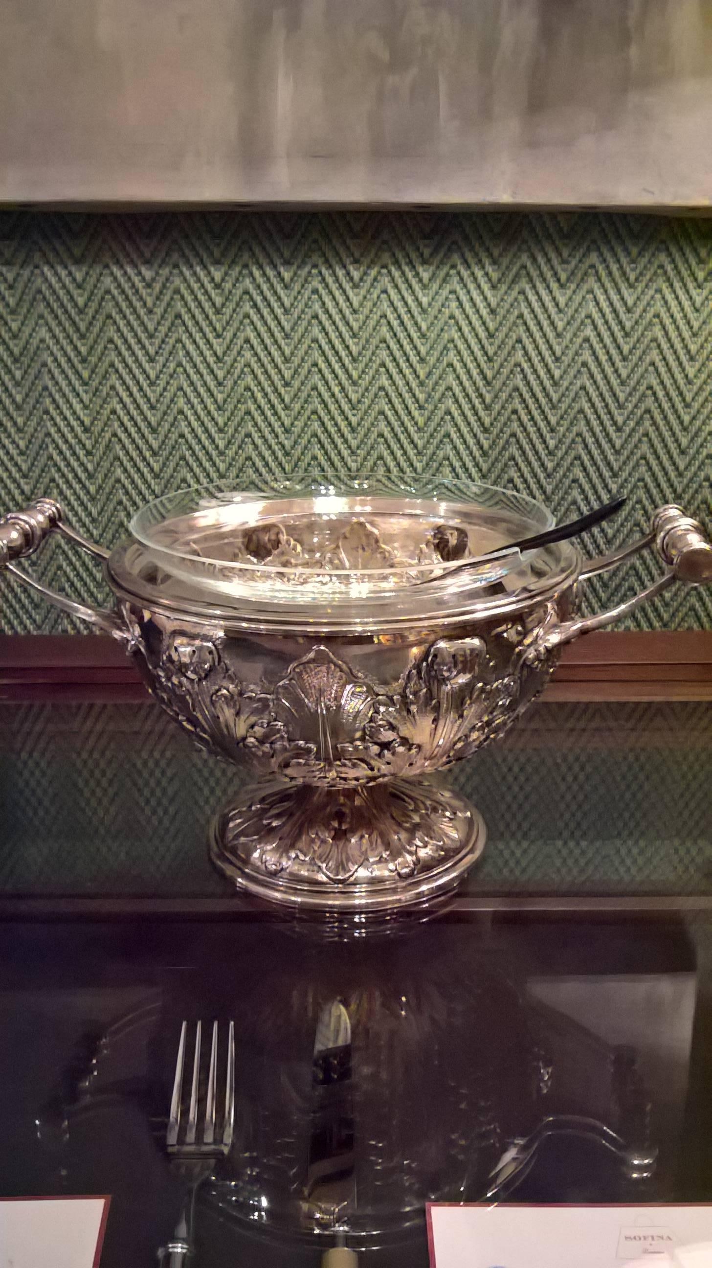silver bowl and spoon