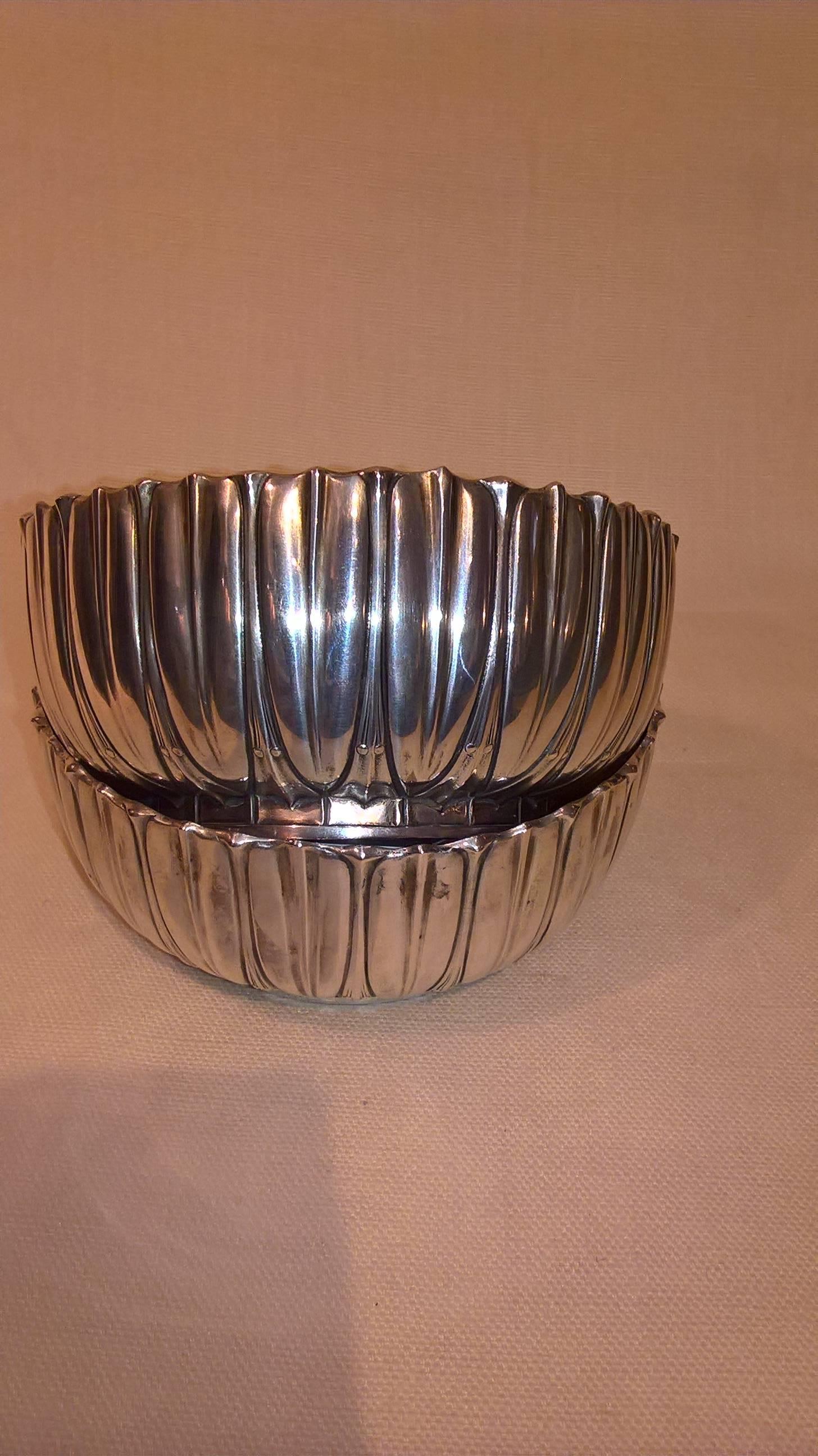  Art Deco German Pair of Silver Bowls Koch and Bergfeld  In Excellent Condition In Kitzbuhel, AT