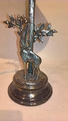 Mid Century French Provincial Metal Table Lamp with Giraffe Figure
