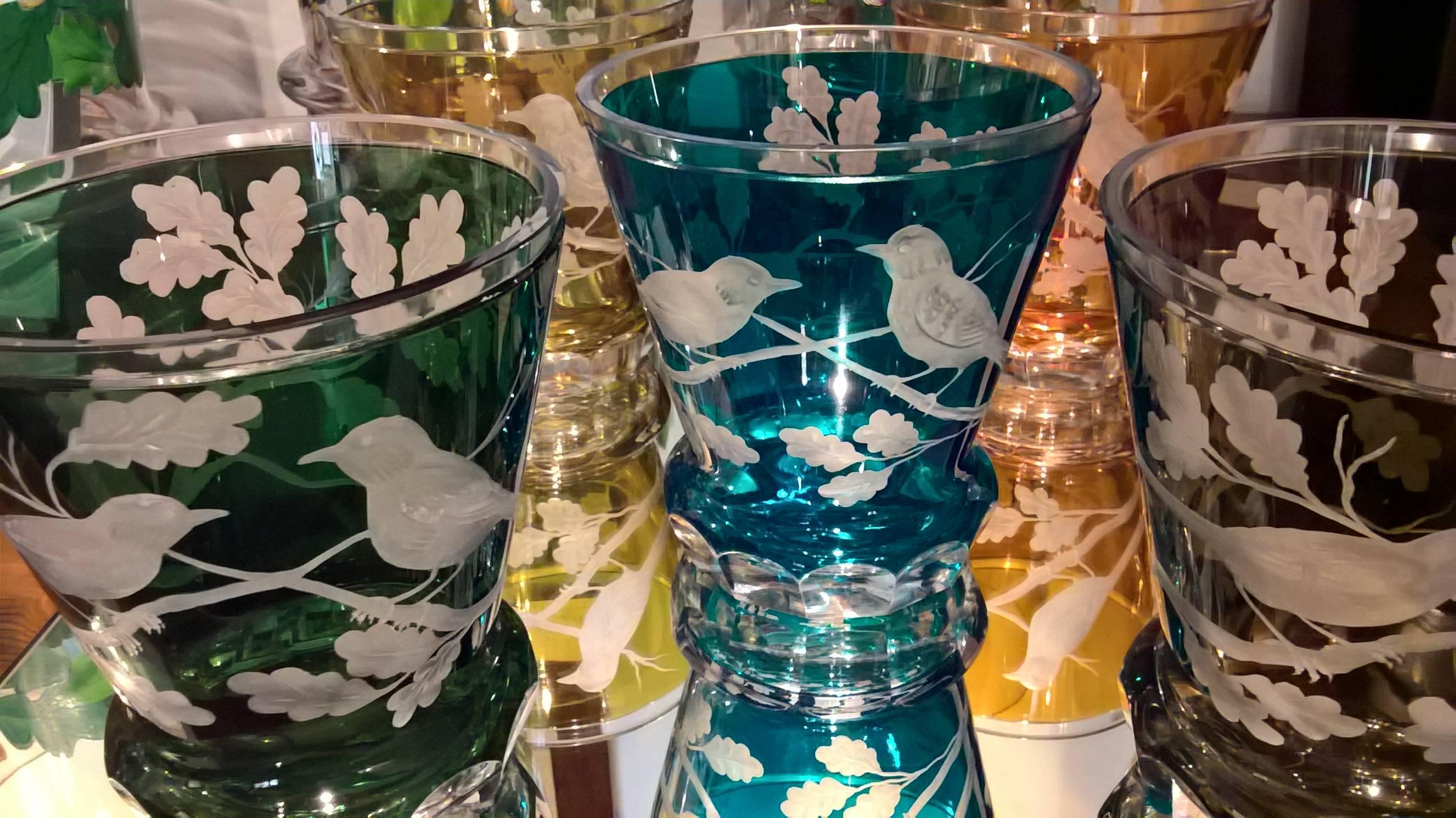 Country Verre bleu pétrole à laterne en cristal de style campagnard  Sofina Boutique Kitzbuehel en vente