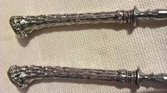 Two 19th Century Black Forest English Silver Sausage Forks