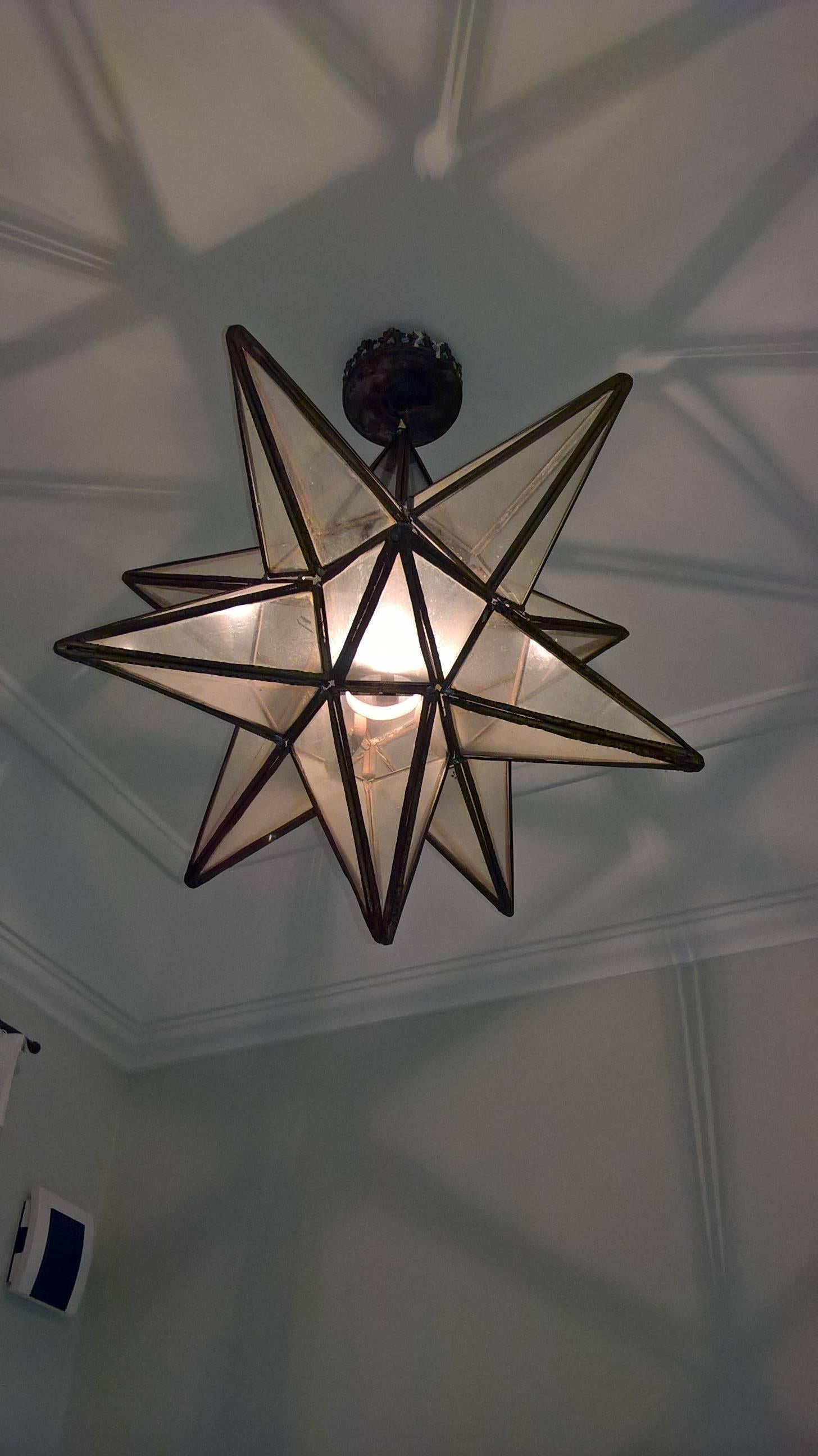 19th Century French Provincial Metal Star Lantern In Good Condition In Kitzbuhel, AT
