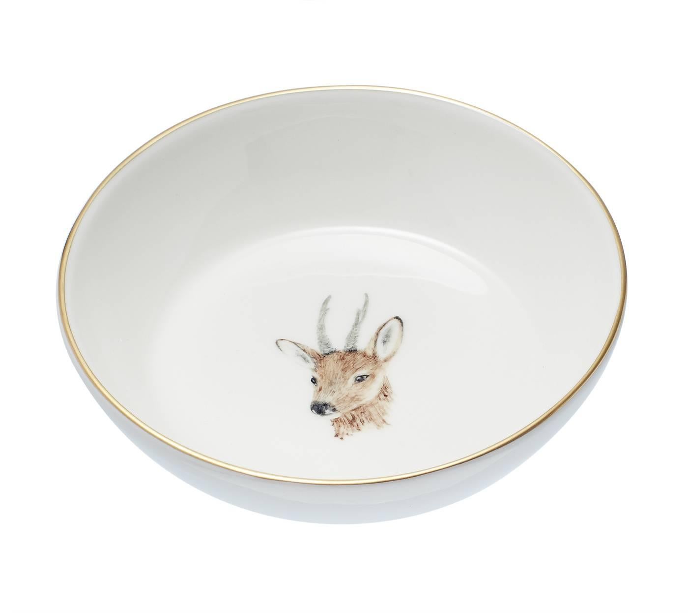 German  Set of Six Porcelain Dishes with Hunting Trophies Sofina Boutique Kitzbuehel For Sale