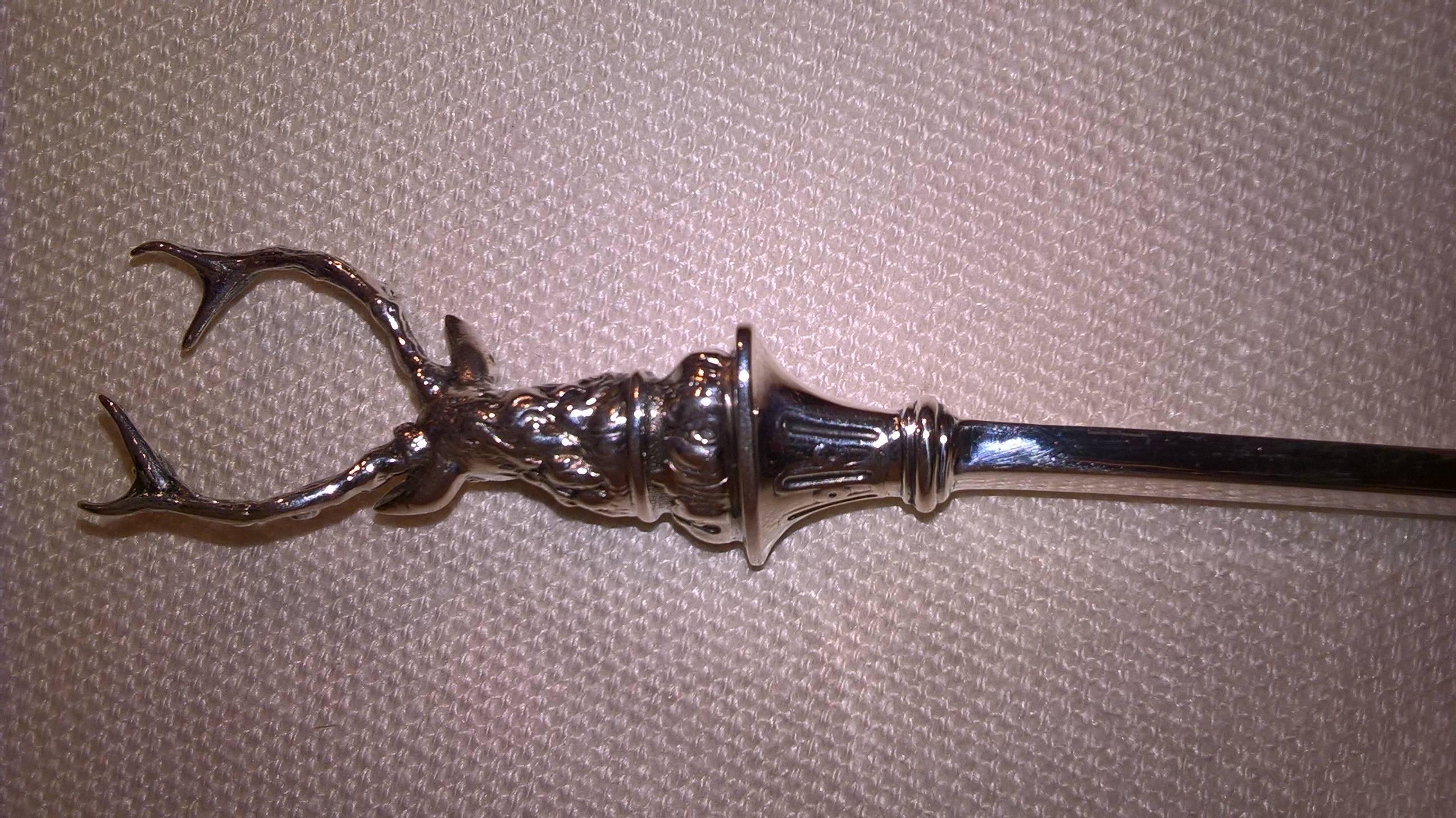 Black Forest Silver Letter Opener with Deer Sculpture Handle Koch and Bergfeld In Excellent Condition In Kitzbuhel, AT