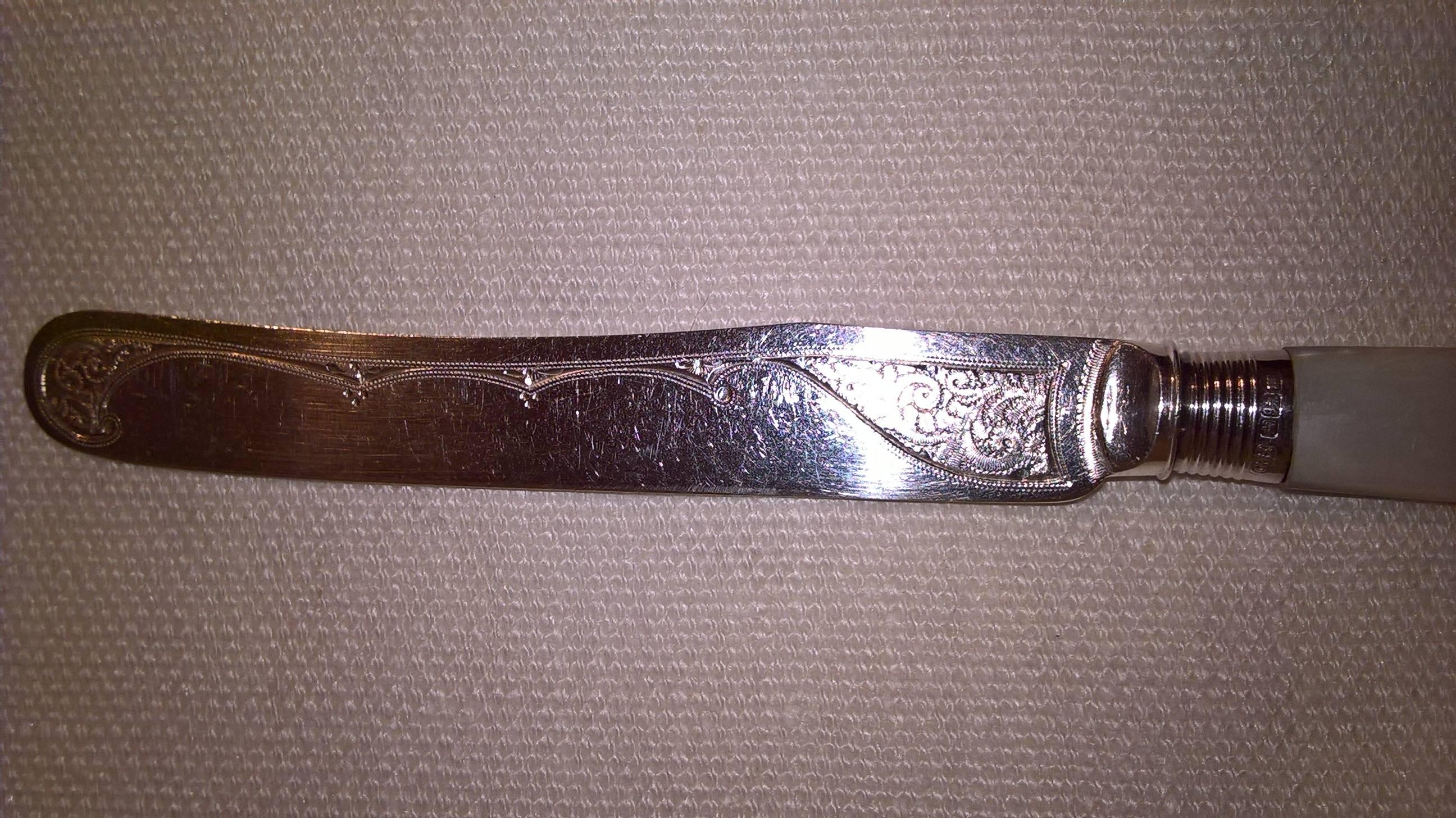 mother of pearl butter knife