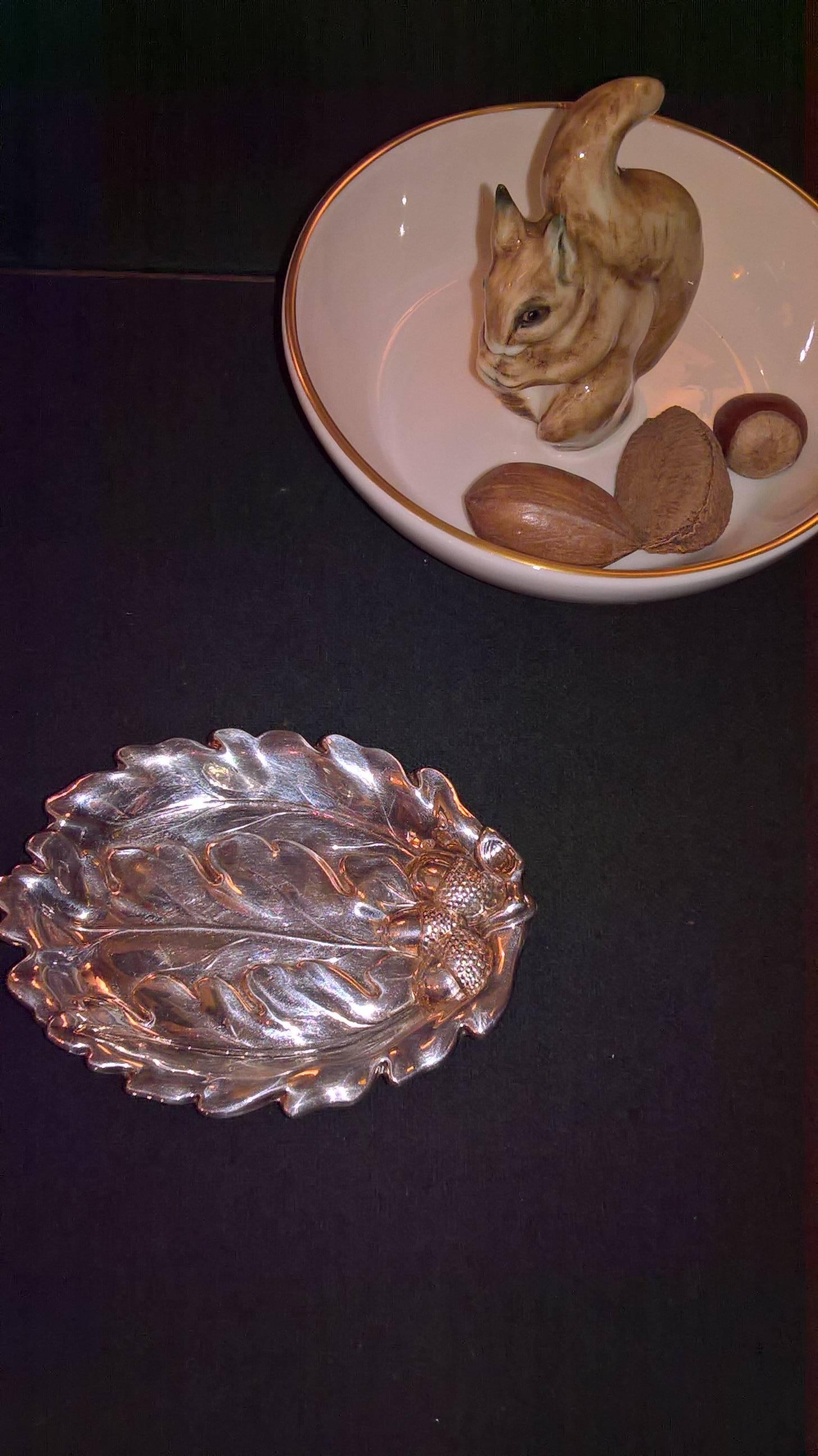 Hand-Crafted Sterling Silver Oak Leaf Bowl