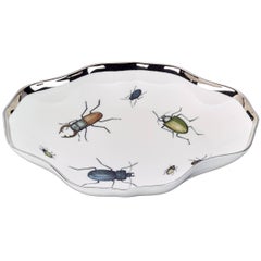 Antique  Modern German Porcelain Dish with Beetles by Sofina Porcelain Kitzbuehel