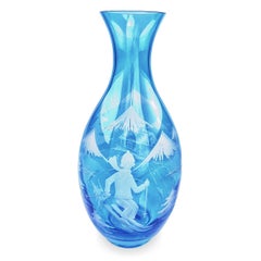 Cristallo di stile country Latern Blue Glass Skier Decor Sofina Boutique Kitzbuehel