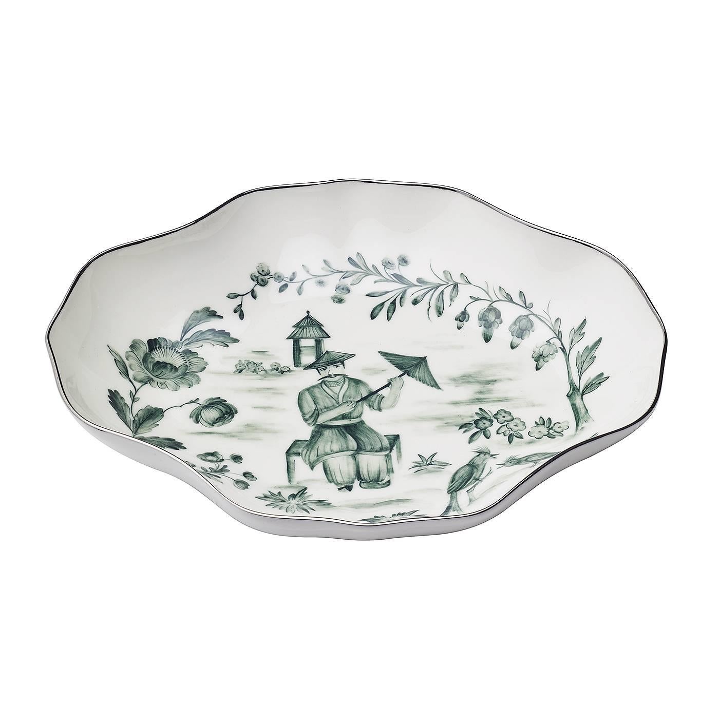 Handpainted Chinoiserie  Porcelain Pastry Dish Sofina Boutique Kitzbühel