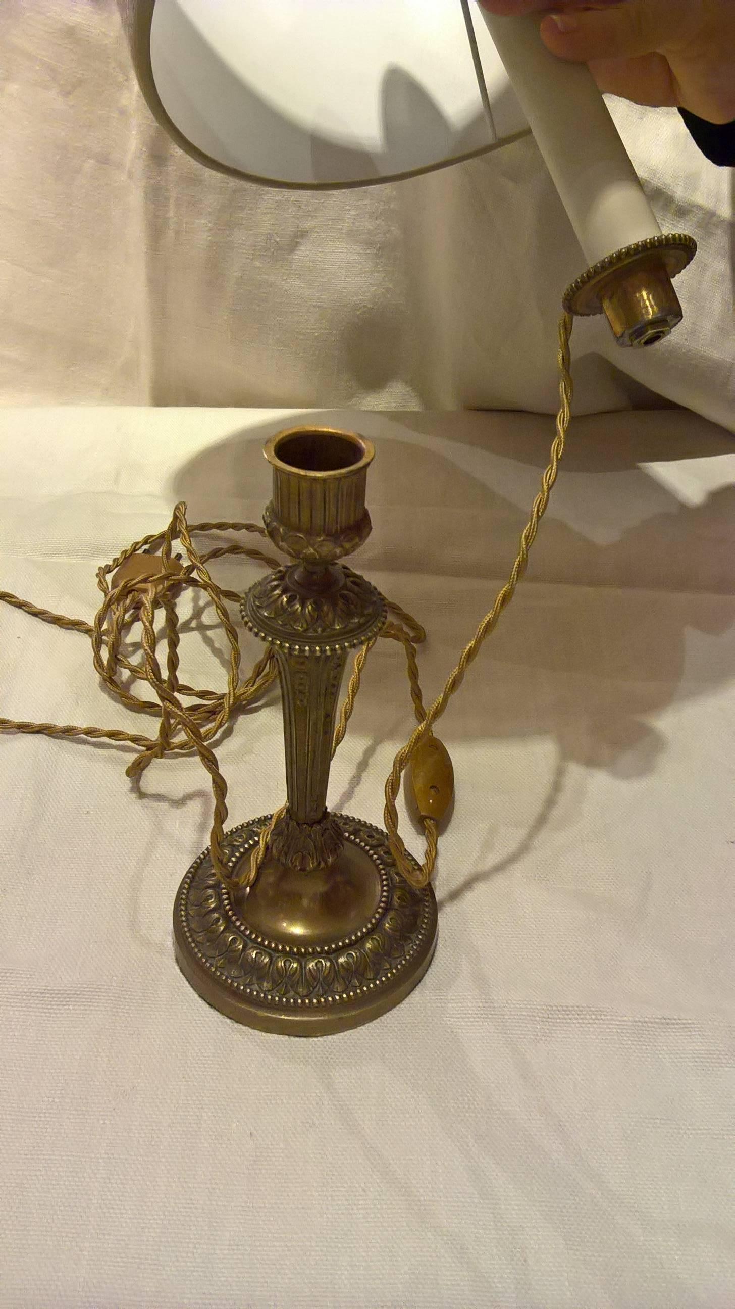 19th Century Pair of French Table Lamps Brass 2