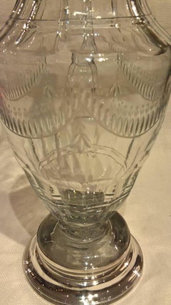 Brocca di Glas di George III con supporto in argento di Thomas Phipps Robinson & Edward Robinson