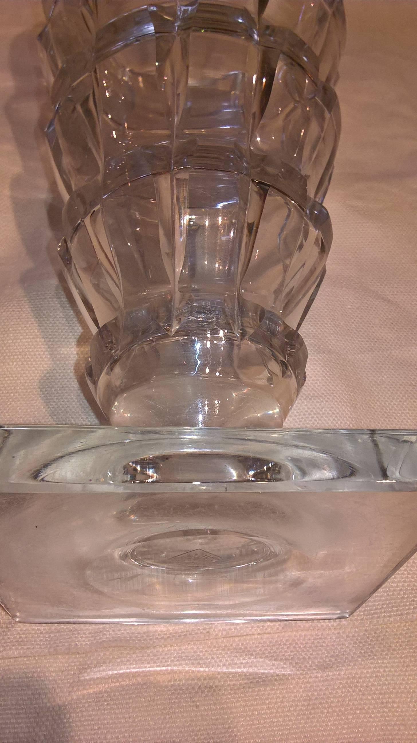 20th Century Art Deco French St. Louis Crystal Vase by Sala Jean