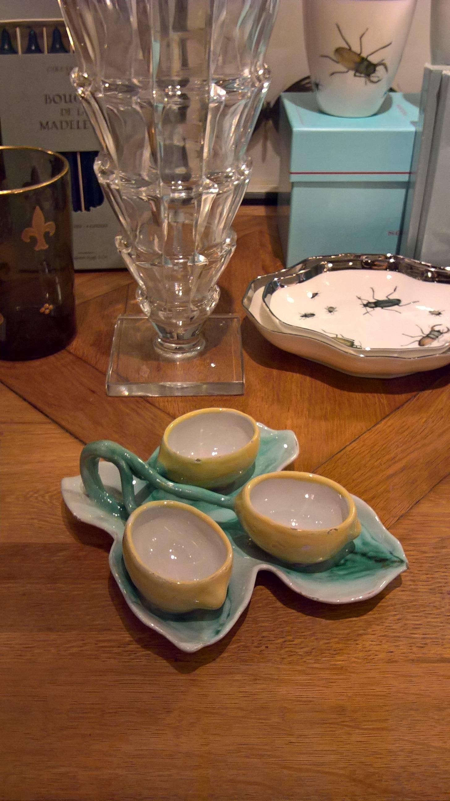 Midcentury Modern German Ceramic Bowl Handmade with Citrons 2