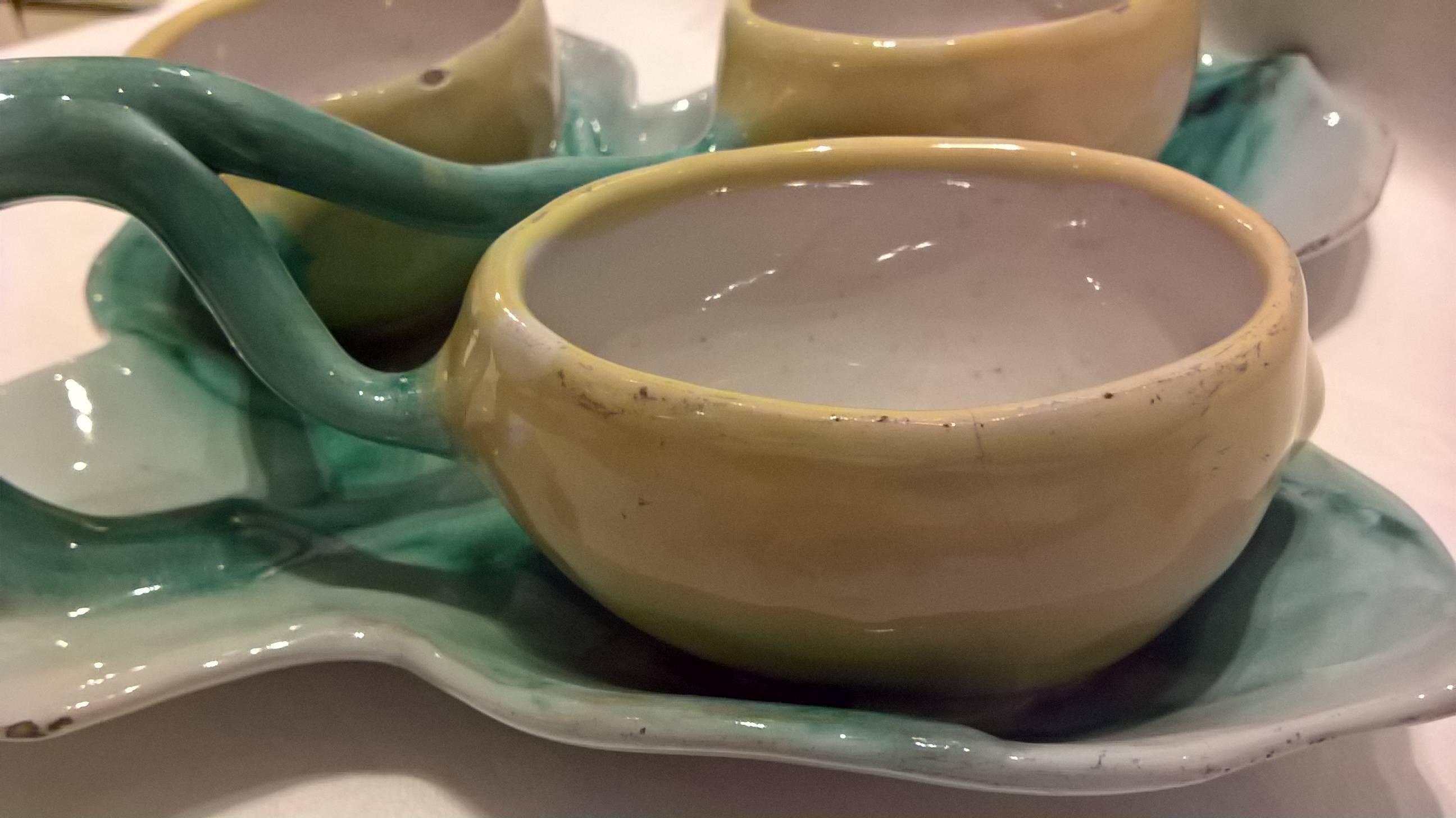 Hand-Crafted Midcentury Modern German Ceramic Bowl Handmade with Citrons