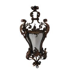 19th Century French Glazed Toleware Lantern