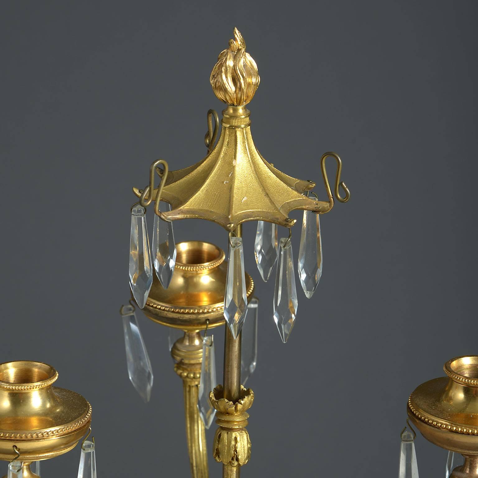 Chinoiserie Pair of 19th Century Louis-Philippe Candelabra For Sale