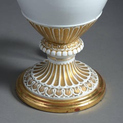 Large 19th Century Meissen White and Gold Vase Lamp