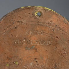 Rare & Unusual Bright Yellow/Green Glazed Terracotta Plaque of King Louis XVI