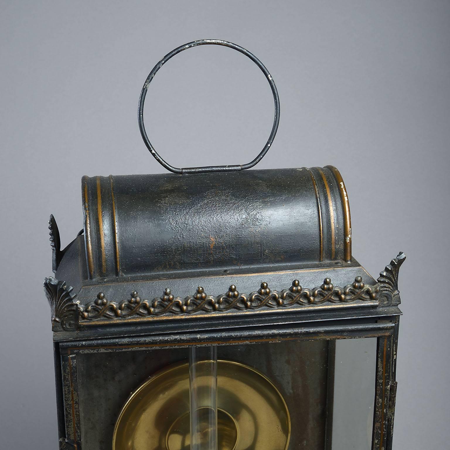 Painted Large Early 19th Century French Toleware Lantern For Sale