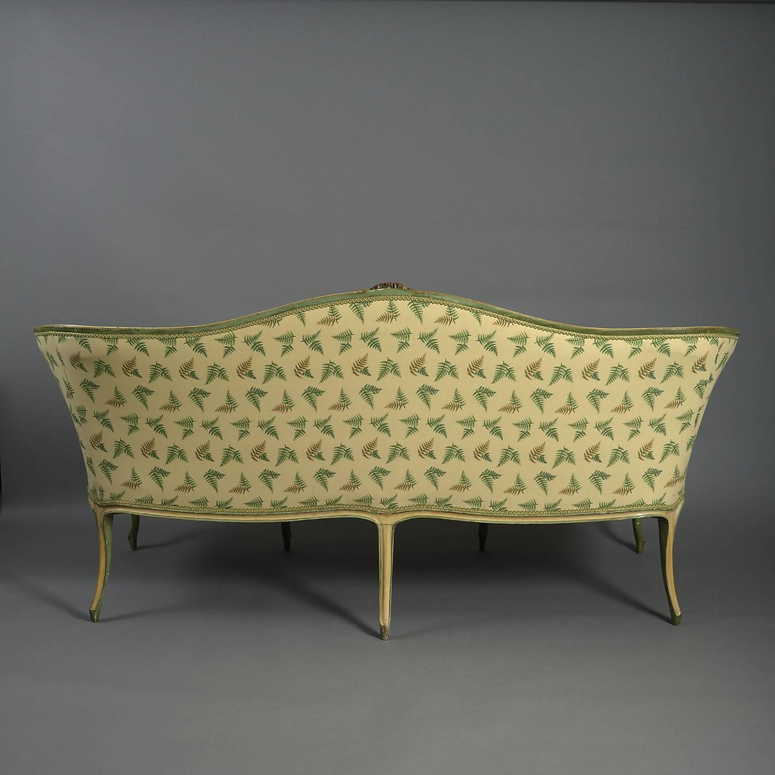 Rococo 18th Century English George III Painted Sofa For Sale