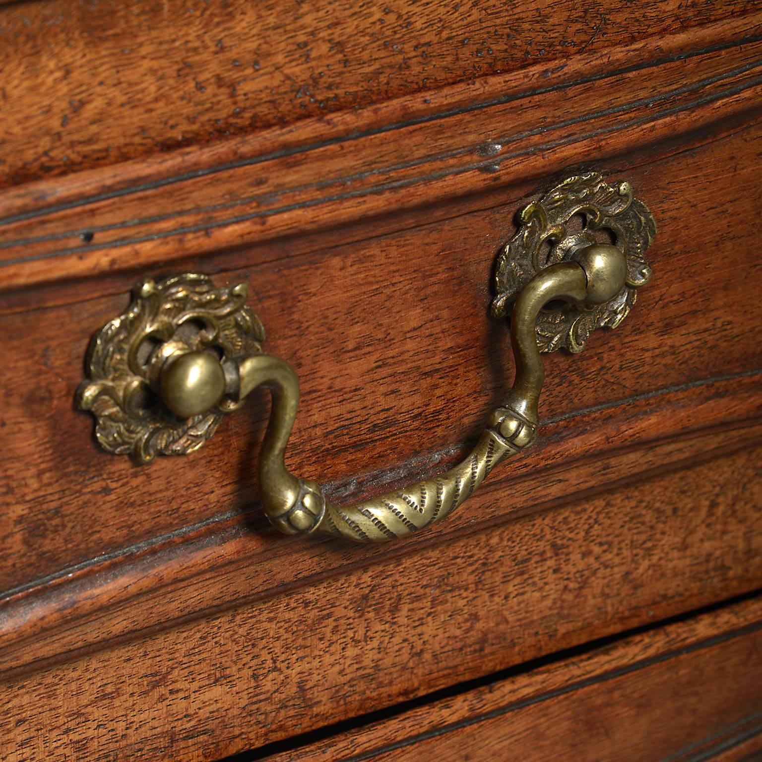 Hand-Carved 18th Century Louis XV Provincial Walnut Commode or Chest of Drawers For Sale
