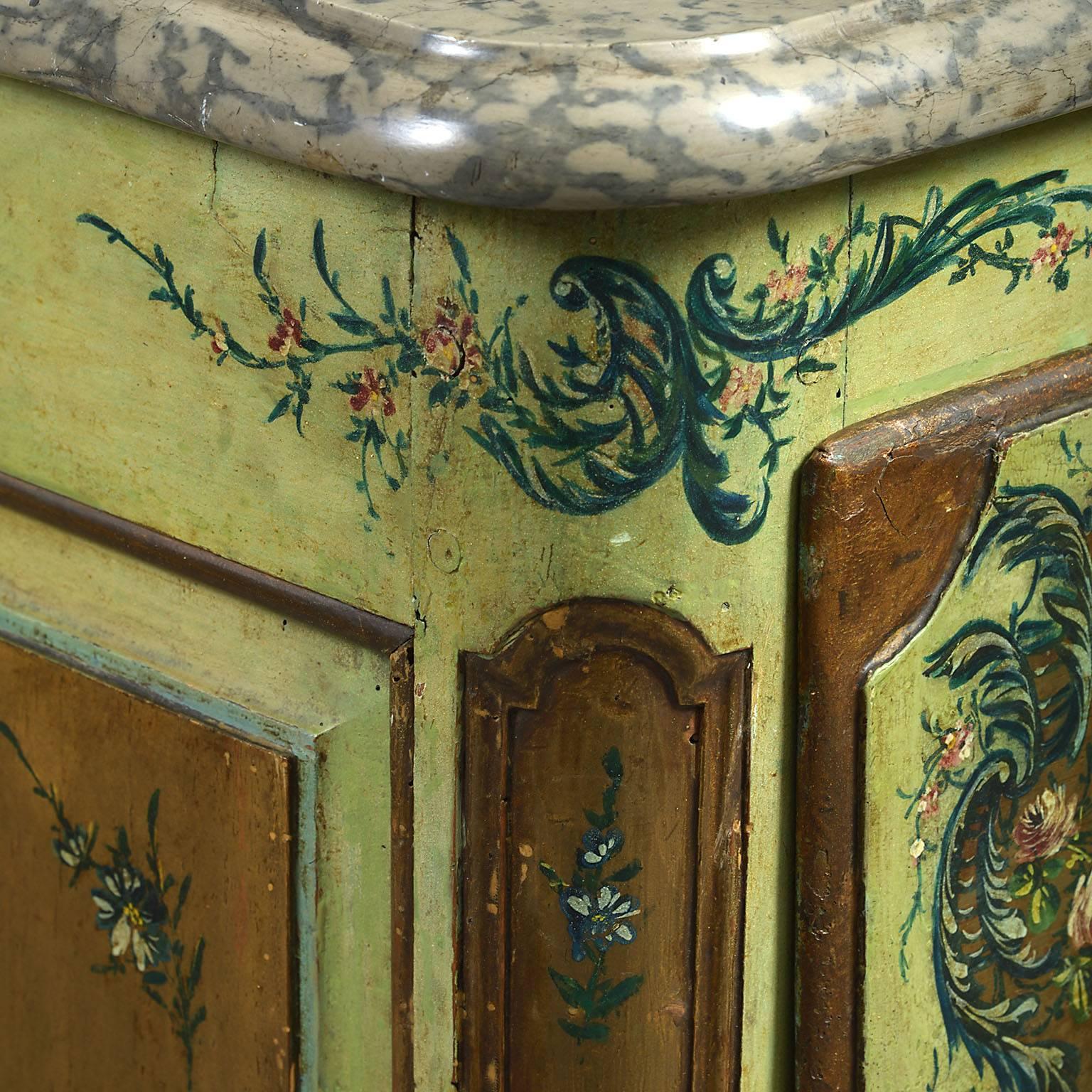18th Century Louis XV Provincial Painted Commode of Chest of Drawers For Sale 2