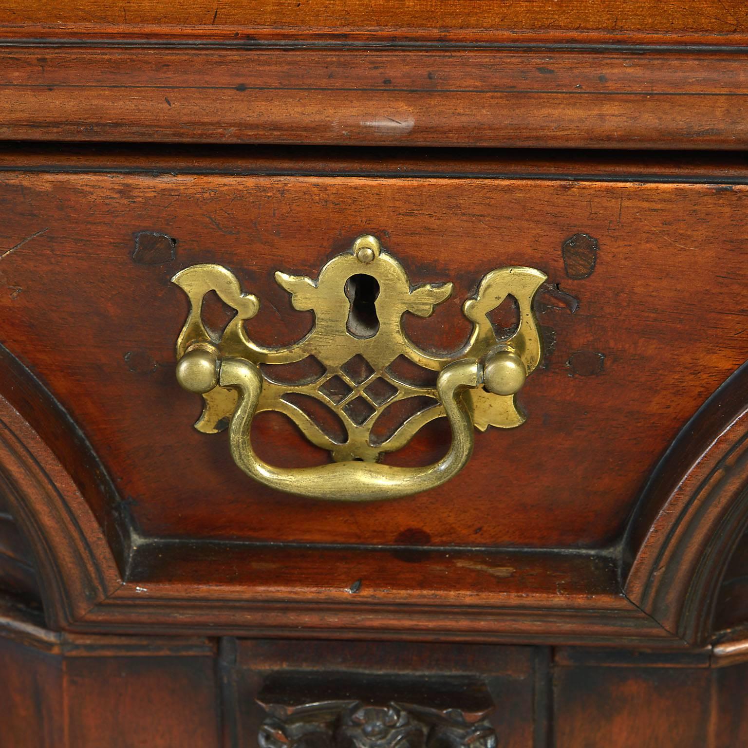 Carved Rare George II Mahogany Architect's Cabinet or Desk For Sale