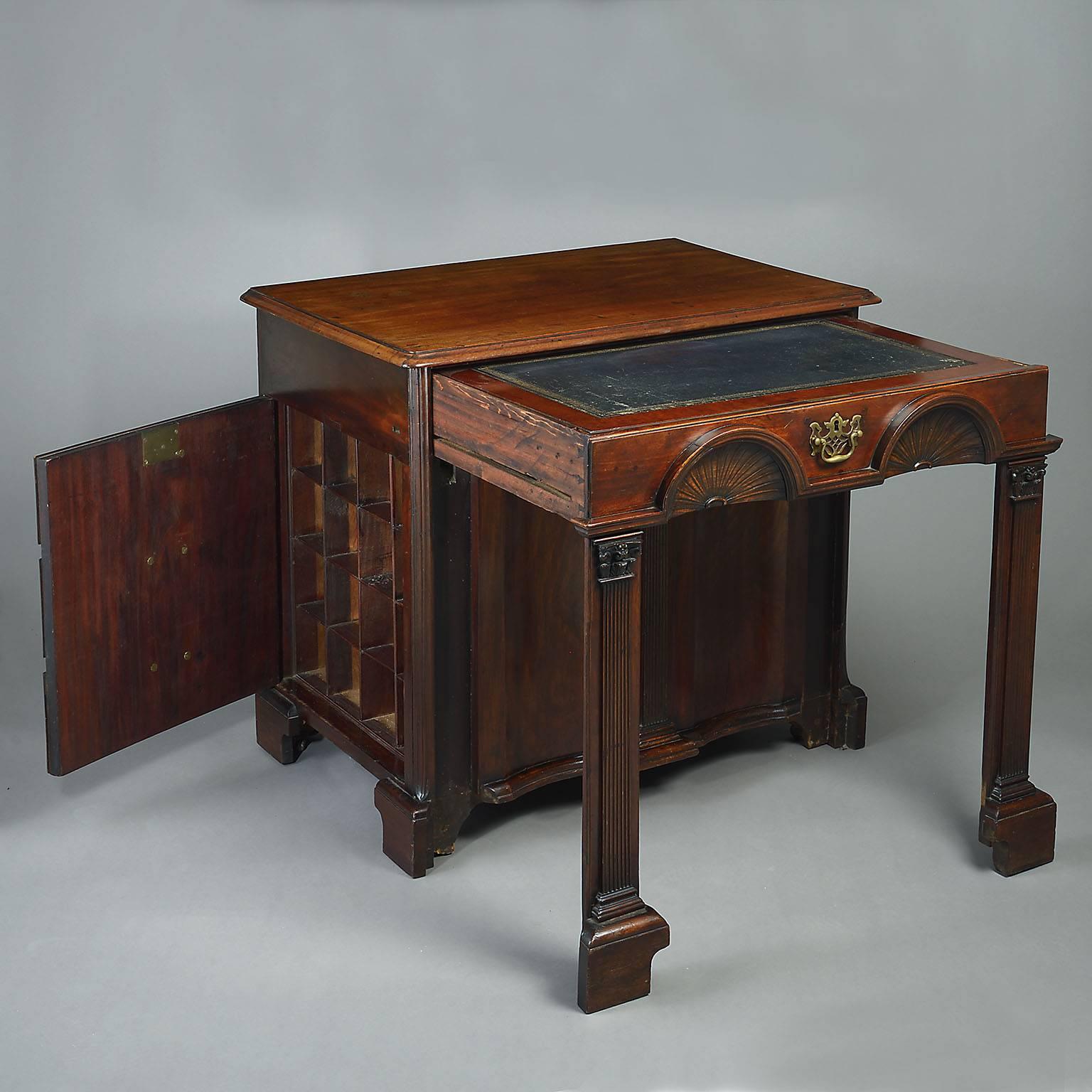 Neoclassical Rare George II Mahogany Architect's Cabinet or Desk For Sale