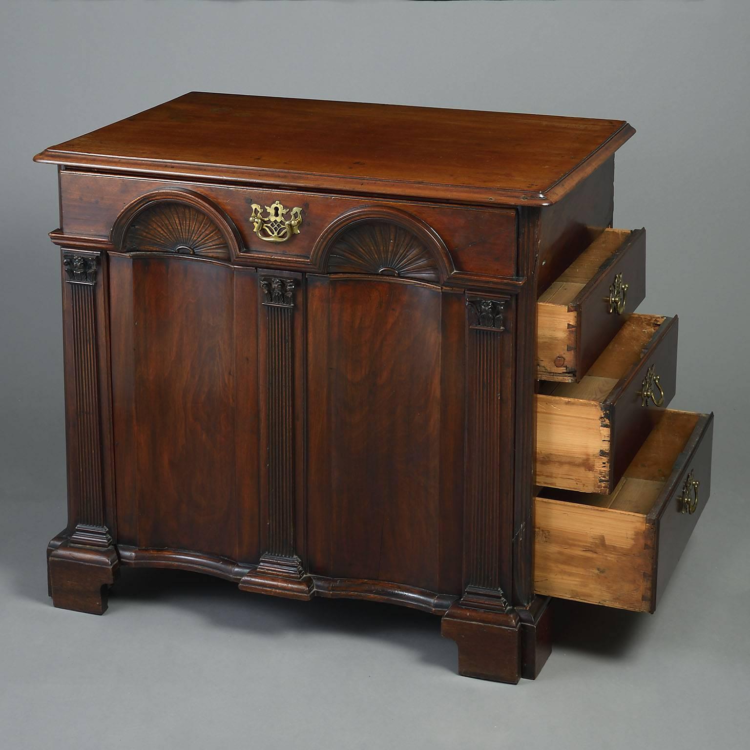 English Rare George II Mahogany Architect's Cabinet or Desk For Sale