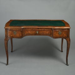 18th Century Kingwood and Tulipwood Parquetry Serpentine Bureau-Plat