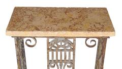 Small Pair of Painted Wrought-Iron Console Tables