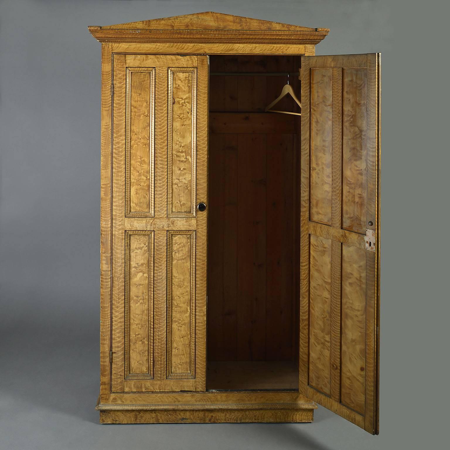 Great Britain (UK) Early Victorian Painted Cupboard Simulating Highly-Figured Maple For Sale