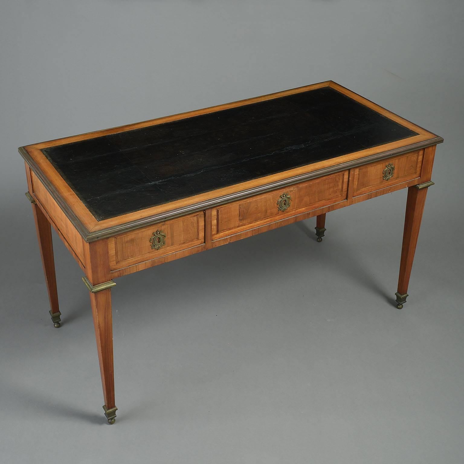 Louis XIV 18th Century Louis XVI Tulipwood Bureau Plat or Writing Table