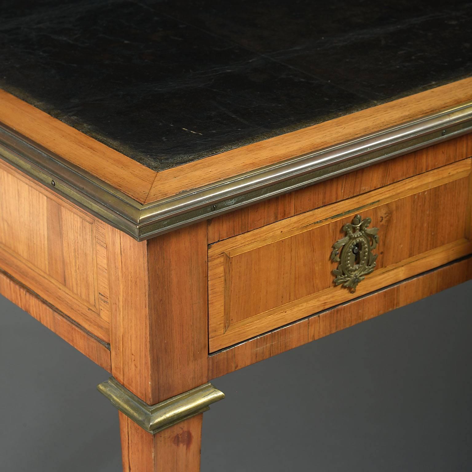 Veneer 18th Century Louis XVI Tulipwood Bureau Plat or Writing Table