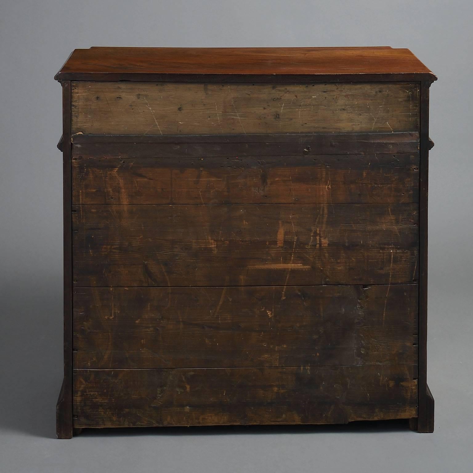 Veneer Rare 18th Century George III Carved Mahogany Secretaire Side Cabinet For Sale