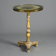 Early 19th Century, George-IV Giltwood and Painted Tilt-Top Table
